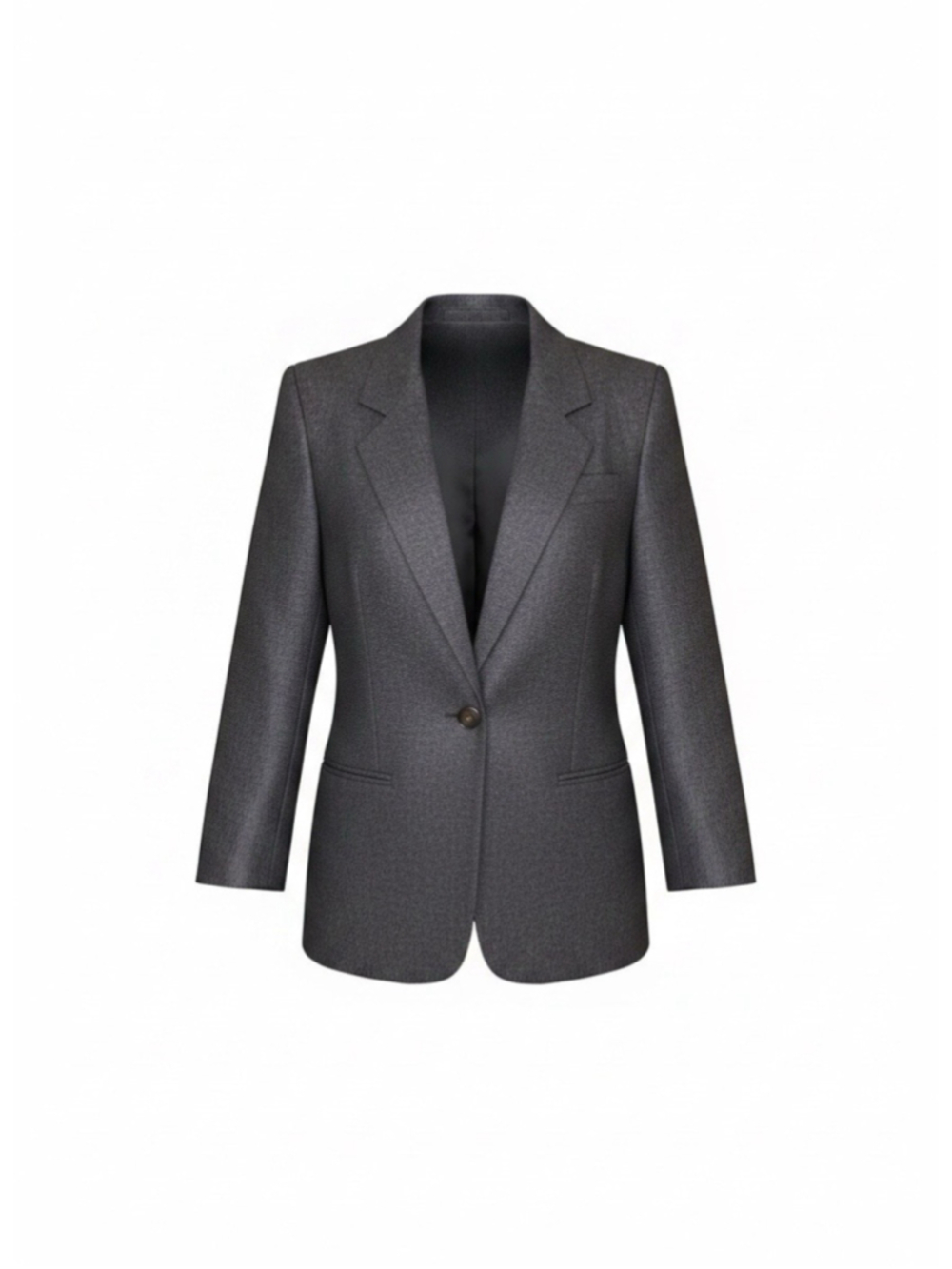 SagHarbor Woman’s Blazer Wool Jacket Size 12-Dark Charcoal Gray-100% Wool-Office